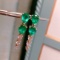 14k Gold 4.62 Ctw Vivid Green Natural Emerald & Diamond Earrings
