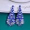 14k Gold 7.62 Ctw Natural Sapphire & Diamond Earrings