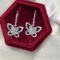 14k Gold 0.68 Ct Natural H Diamond & Butterfly Earrings