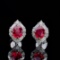 14k Gold 1.13 Ctw Natural Ruby & Diamond Earrings