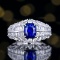 14k Gold 3.28 Ctw Natural Sapphire & Diamond Ring