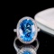 14k Gold 7.55 Ctw Natural Topaz & Diamond Ring