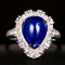 14k Gold 3.85 Ctw Natural Sapphire & Diamond Ring