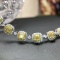 14k Gold 3.78 Ctw Natural Yellow Diamond & Diamond Bracelet