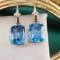 14k Gold 11.46 Ct Natural Topaz & Diamond Earrings