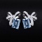 14k Gold 1.52 Ct Natural Aquamarine & Diamond Earrings