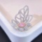 Gia Certified 14k Gold 0.86 Ctw Natural Pink Diamond & Diamond & Butterfly Ring