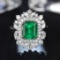 14k Gold 3.16 Ctw Vivid Green Natural Emerald & Diamond Ring