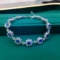 14k Gold 12.24 Ctw Vivid Blue Natural Sapphire & Sapphire Bracelet