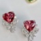 14k Gold 4.92 Ctw Natural Tourmaline & Diamond Earrings