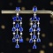 14k Gold 5.24 Ctw Natural Sapphire & Diamond Earrings