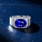 14k Gold 5.51 Ctw Natural Sapphire & Diamond & Men¡¯s Ring