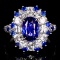 14k Gold 5.94 Ctw Natural Sapphire & Sapphire Ring