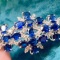 14k Gold 9.30 Ctw Natural Sapphire & Diamond Brooch