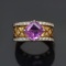 14k Gold 3.10 Ctw Natural Sapphire & Diamond Ring
