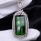 14k Gold 17.44 Ct Natural Tourmaline & Diamond Pendant