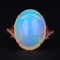 14k Gold 8.81 Ctw Natural Opal & Diamond Ring