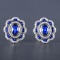 14k Gold 1.97 Ctw Natural Sapphire & Diamond Earrings