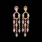14k Gold 0.78 Ct Natural Opal & Diamond Earrings