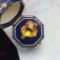 14k Gold 8.92 Ct Natural Citrine & Diamond Ring