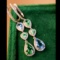 14k Gold 1.77 Ctw Natural Paraiba Tourmaline & Aquamarine Earrings