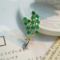 14k Gold 1.05 Ct Vivid Green Natural Emerald & Diamond Brooch/pendant