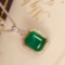 14k Gold 1.76 Ctw Vivid Green Natural Emerald & Diamond Pendant