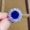 14k Gold 9.41 Ctw Natural Tanzanite & Diamond & Aquamarine Ring
