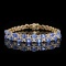 14k Gold 8.09 Ctw Natural Sapphire & Diamond Bracelet