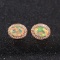 14k Gold 1.26 Ct Natural Opal & Diamond Earrings