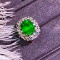 14k Gold 4.46 Ctw Vivid Green Natural Emerald & Diamond Ring
