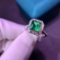 14k Gold 1.46 Ct Vivid Green Natural Emerald & Diamond Ring