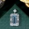 14k Gold 6.78 Ctw Natural Aquamarine & Diamond Pendant