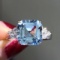 14k Gold 3.29 Ctw Natural Aquamarine & Diamond Ring