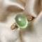 14k Gold 4.42 Ct Natural Prehnite & Diamond Ring