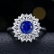 14k Gold 2.08 Ctw Natural Sapphire & Diamond Ring/pendant