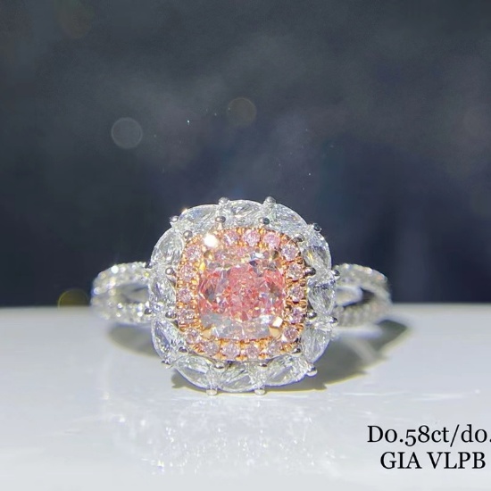 14k Gold 1.23 Ctw Natural Pink Diamond & Diamond Ring/pendant