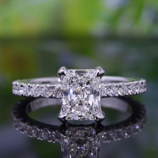 Gia Certified 14k Gold 2 Ct Natural L Si1 Radiant Diamond Ring