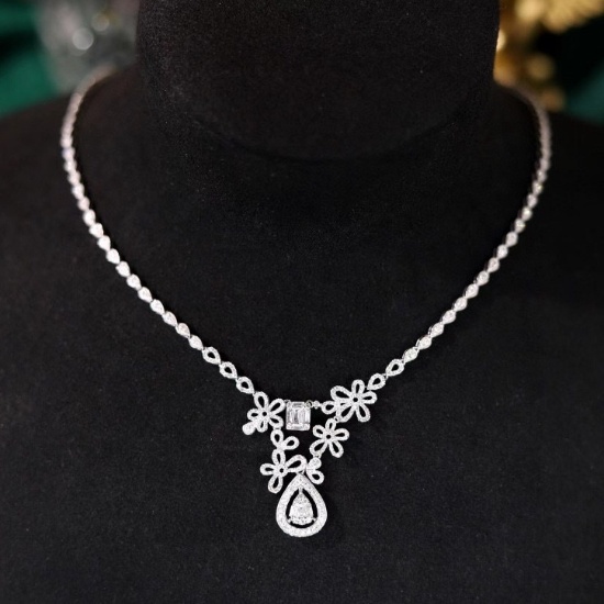14k Gold 2.52 Ct Natural H Diamond Necklace