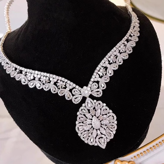 14k Gold 7.22 Ct Natural H Diamond Necklace
