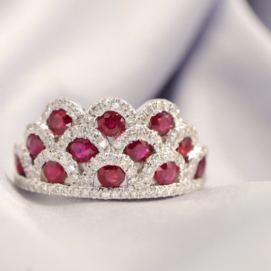 14k Gold 1.68 Ctw Natural Ruby & Diamond Ring