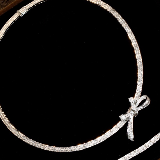14k Gold 6.82 Ct Natural H Diamond Necklace