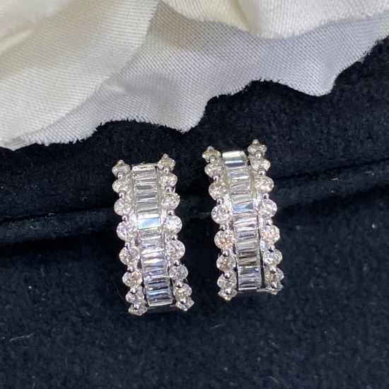 14k Gold 0.92 Ct Natural H Diamond Earrings