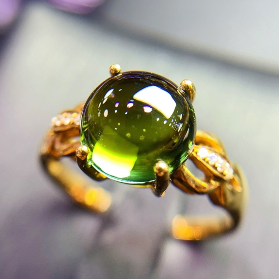 14k Gold 2.11 Ct Natural Tourmaline & Diamond Ring