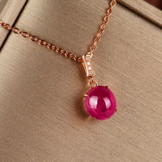 14k Gold 2.33 Ctw Natural Ruby & Diamond Pendant