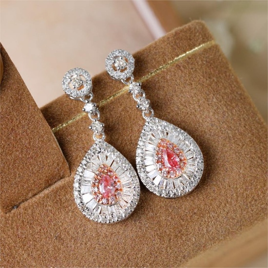 14k Gold 0.62 Ct Natural Color Diamond Earrings