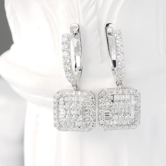 14k Gold 0.80 Ctw Natural H Diamond Earrings