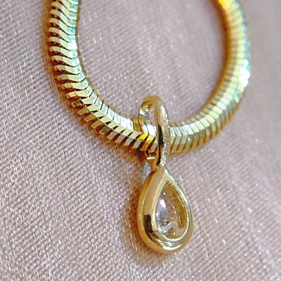 14k Gold 0.16 Ct Natural H Diamond Necklace