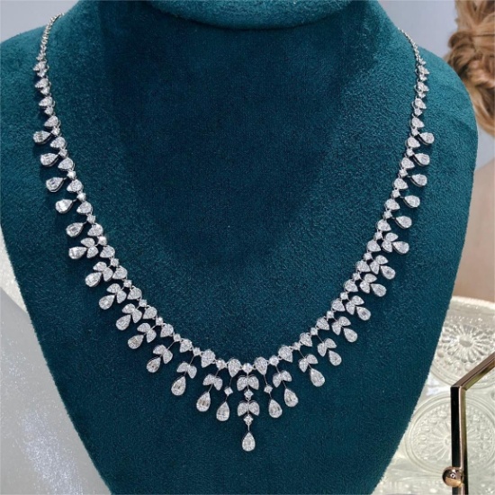 14k Gold 4.75 Ct Natural H Diamond Necklace