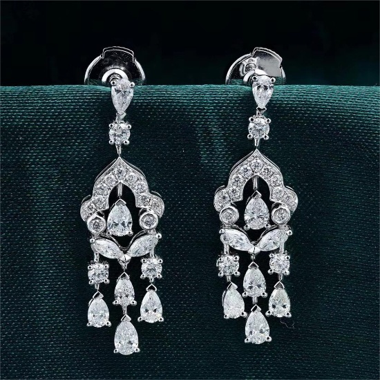 14k Gold 1.52 Ctw Natural H Diamond Earrings